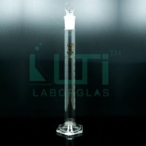 3870-Mixing Cylinder, Clear glass with Hexagonal base, Class B, Hex Base