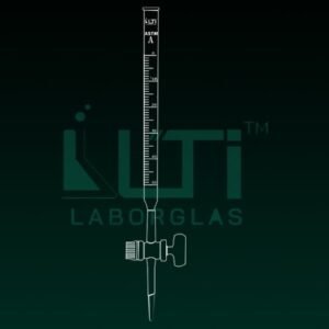 4130-ASTM, CLEAR GLASS, CLASS A BURETTE, SERIALISED AND CERTIFIED, STRAIGHT BORE GLASS KEY STOPCOCK