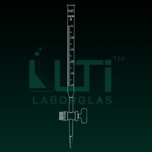 4140-ASTM, CLEAR GLASS, CLASS A BURETTE, UNSERIALISED with batch certified, STRAIGHT BORE GLASS KEY STOPCOCK