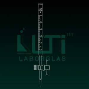 4160-ASTM, CLEAR GLASS, CLASS A BURETTE, UNSERIALISED with batch CERTIFIED, STRAIGHT BORE PTFE STOPCOCK