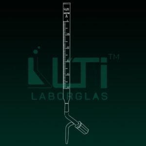 4170-ASTM, CLEAR GLASS, CLASS A BURETTE, SERIALISED AND CERTIFIED, STRAIGHT BORE NEEDLE VALVE KEY STOPCOCK