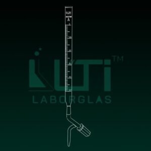 4180-ASTM, CLEAR GLASS CLASS A BURETTE, UNSERIALISED with batch CERTIFIED, STRAIGHT BORE NEEDLE VALVE KEY STOPCOCK