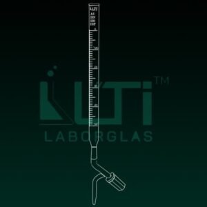 4230-CLEAR GLASS BURETTE WITH PTFE NEEDLE VALVE STOPCOCK, CLASS AS WITH INDIVIDUAL CERTIFICATE, DIN/ISO, USP