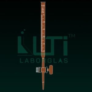 4320-AMBER GLASS CLASS AS BURETTE, GLASS STOPCOCK WITH BATCH CERTIFICATE DIN/ISO, USP