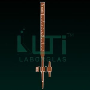 4340-AMBER GLASS CLASS AS BURETTE, PTFE KEY STOPCOCK WITH BATCH CERTIFICATE DIN/ISO, USP