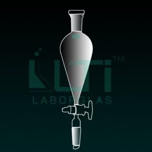 6860-Separating Funnel, Squibb shape, Without Graduation, Solid Glass Stopcock, ISO