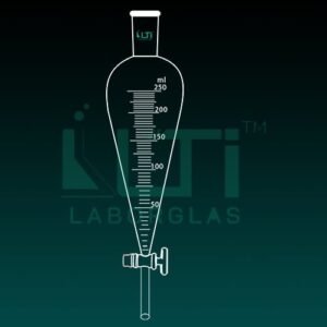 6870-Separating Funnel, Squibb shape, With Graduation, Solid Glass Stopcock, ISO
