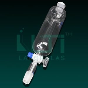 7050-Separating Funnel, Cylindrical with stem inside cone, Solid Glass Stopcock, DIN/ISO